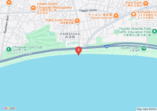 チサン茅ヶ崎の位置を示す地図