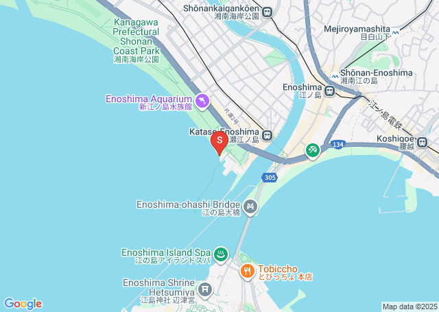 江ノ島水族館前（えのすい前）の位置を示す地図