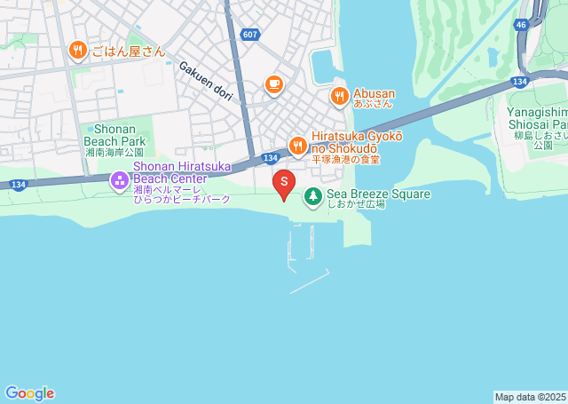 平塚生コン前の位置を示す地図