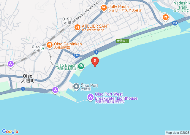 大磯メインの位置を示す地図