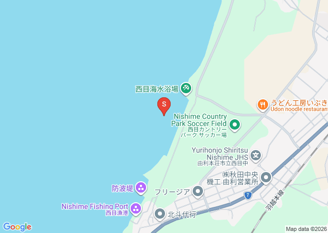 西目の位置（地図）