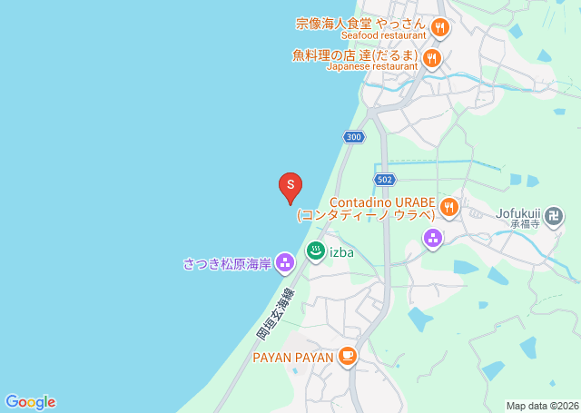さつき松原の位置（地図）