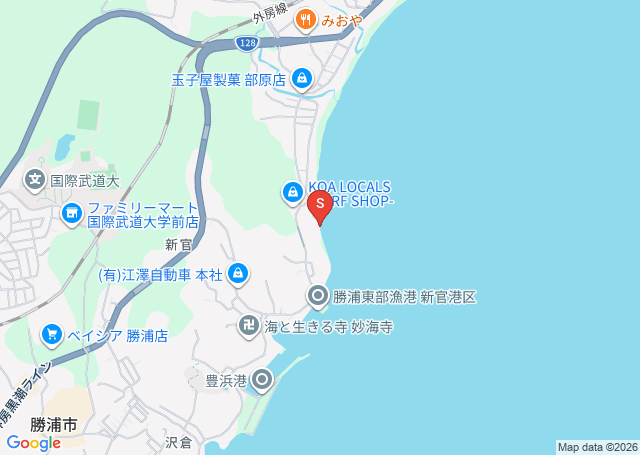 部原・新官の位置を示す地図