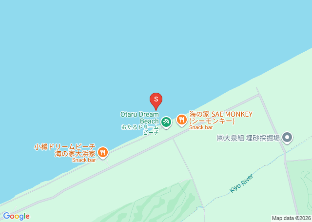 ドリームビーチの位置（地図）