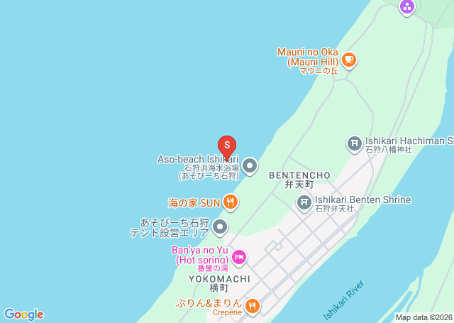 石狩浜の位置（地図）
