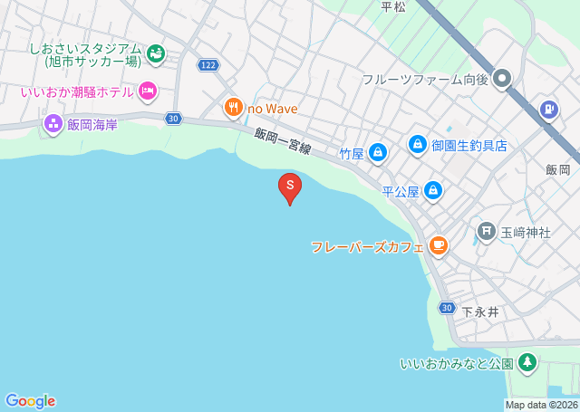 飯岡・マンション下の位置を示す地図