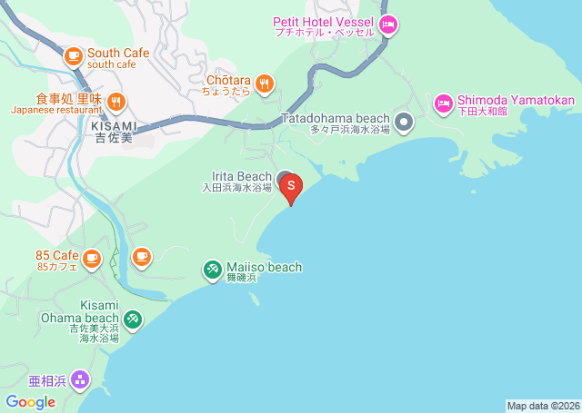 入田浜の位置を示す地図