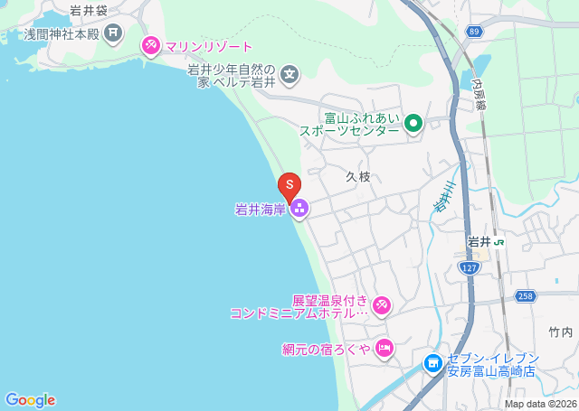 岩井の位置を示す地図
