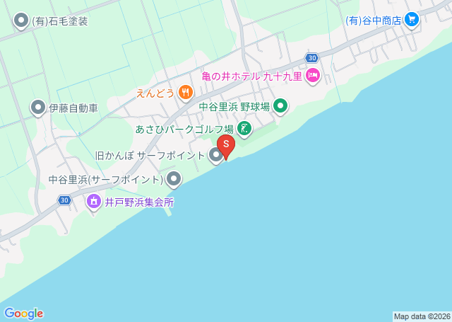 旧かんぽ前の位置を示す地図