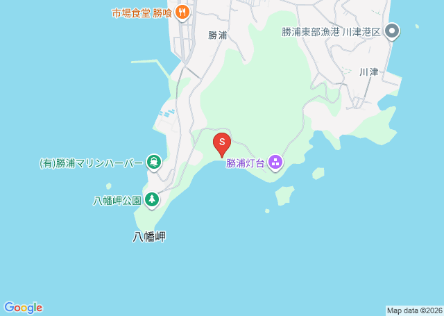 勝浦の位置を示す地図