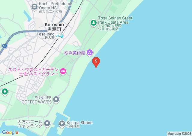 入野松原の位置（地図）