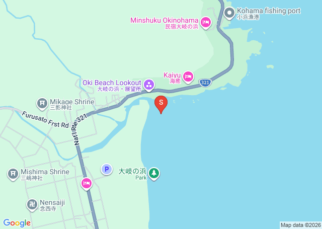 大岐の浜の位置（地図）