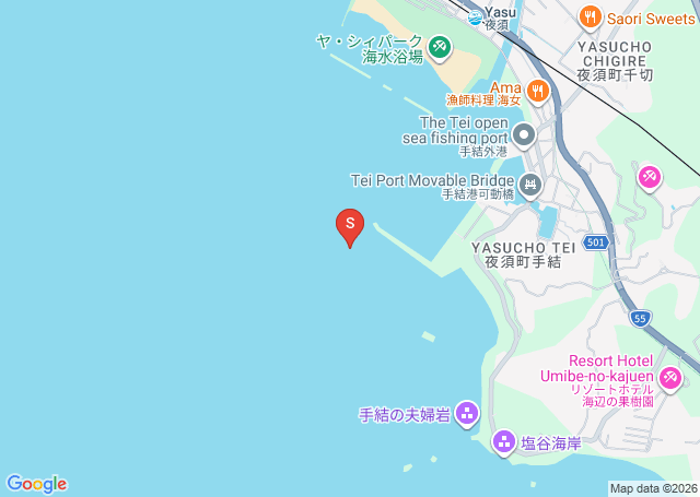 手結の位置（地図）