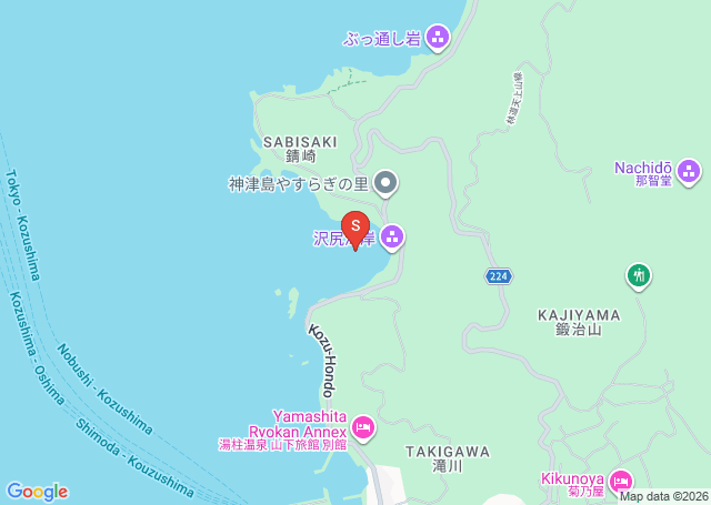 沢尻湾の位置（地図）
