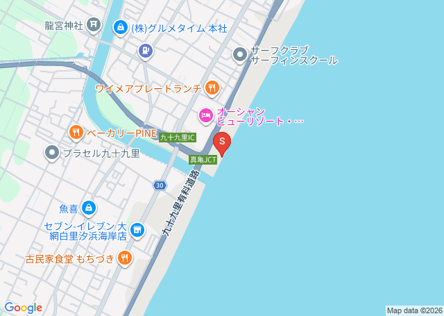 真亀の位置を示す地図