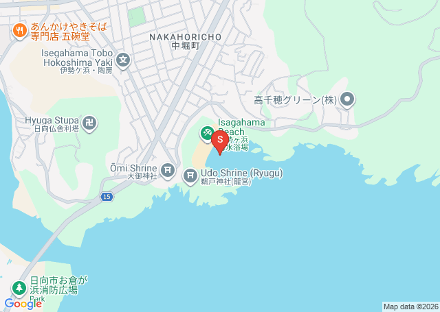 伊勢ヶ浜の位置（地図）
