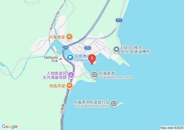 内海の位置（地図）