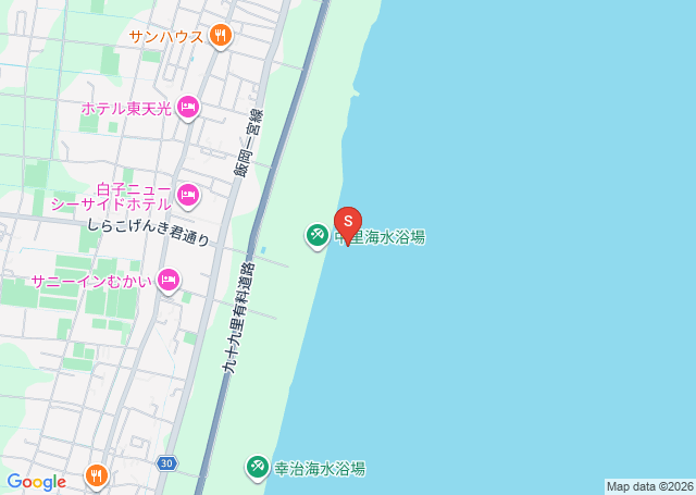 中里の位置を示す地図