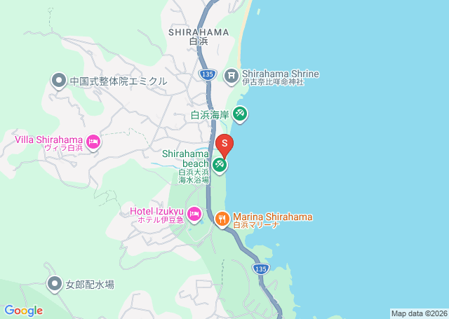 白浜・中央の位置を示す地図