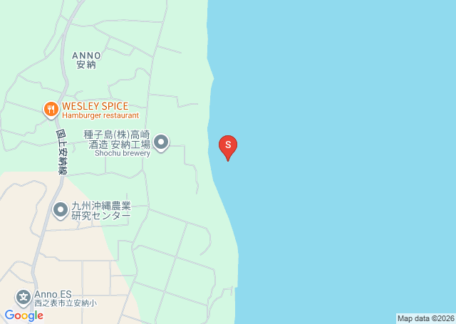 沈没の位置（地図）