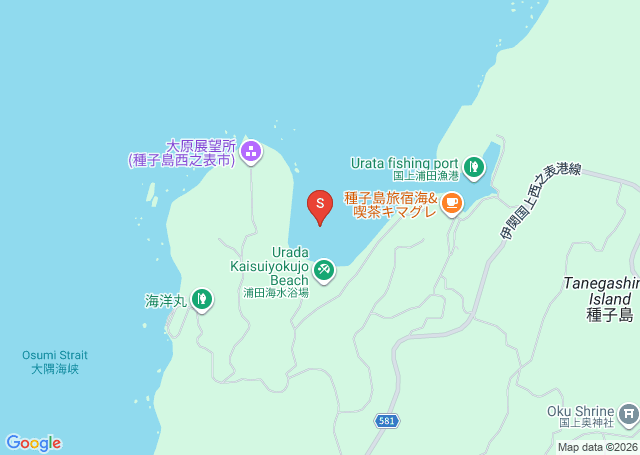 浦田の位置（地図）