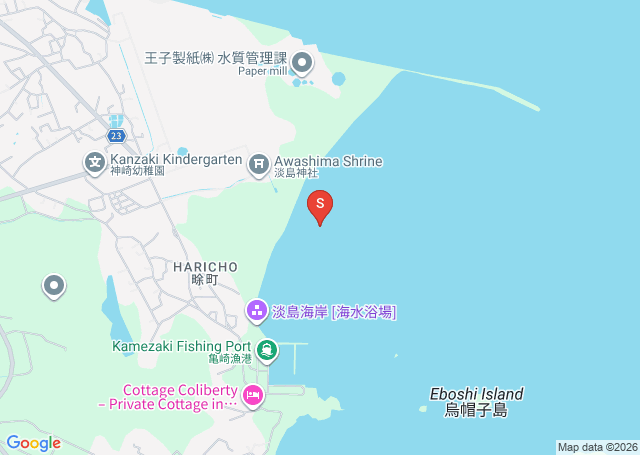 淡島海岸の位置（地図）