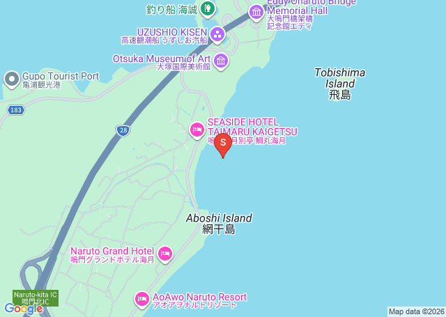 鳴門千鳥ヶ浜の位置（地図）