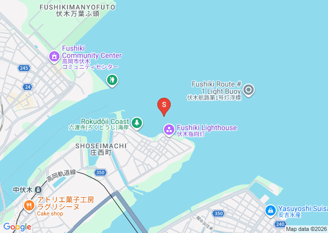 庄川河口の位置（地図）