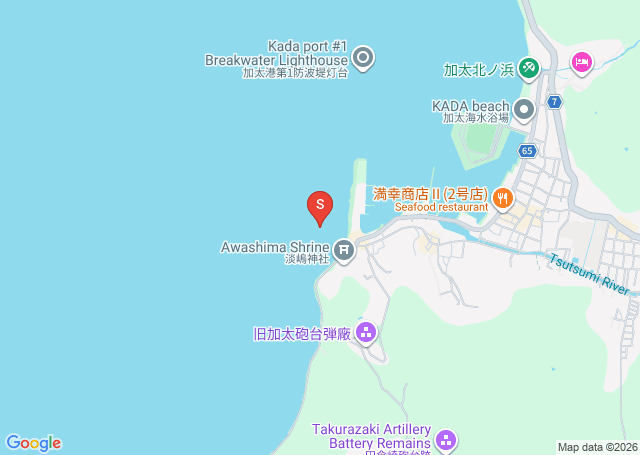 淡嶋神社の位置（地図）