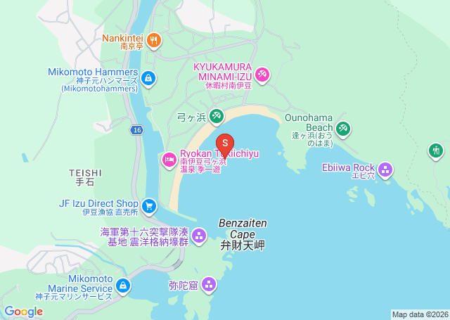 弓ヶ浜の位置を示す地図